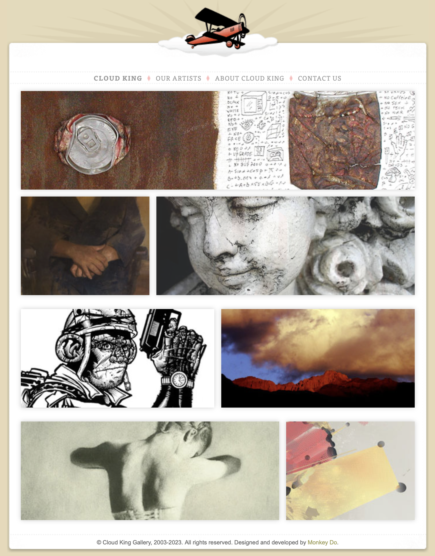 a screenshot of Cloud King, an online art gallery